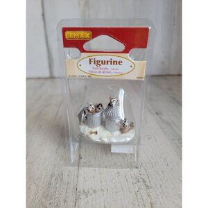 Lemax AS IS trash Bandits raccoons vintage ornament Xmas garbage